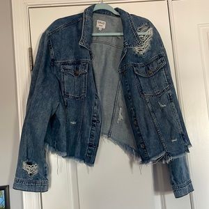 Heavy distressed denim jacket
